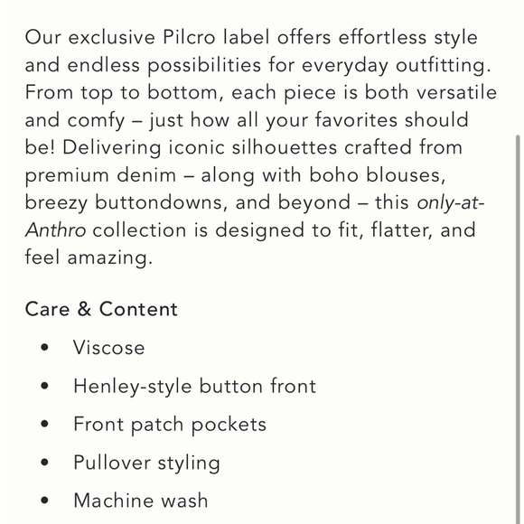 New Anthropologie Pilcro Cooper Draped Henley Top Size Medium Slate Grey Anthro - Picture 4 of 6